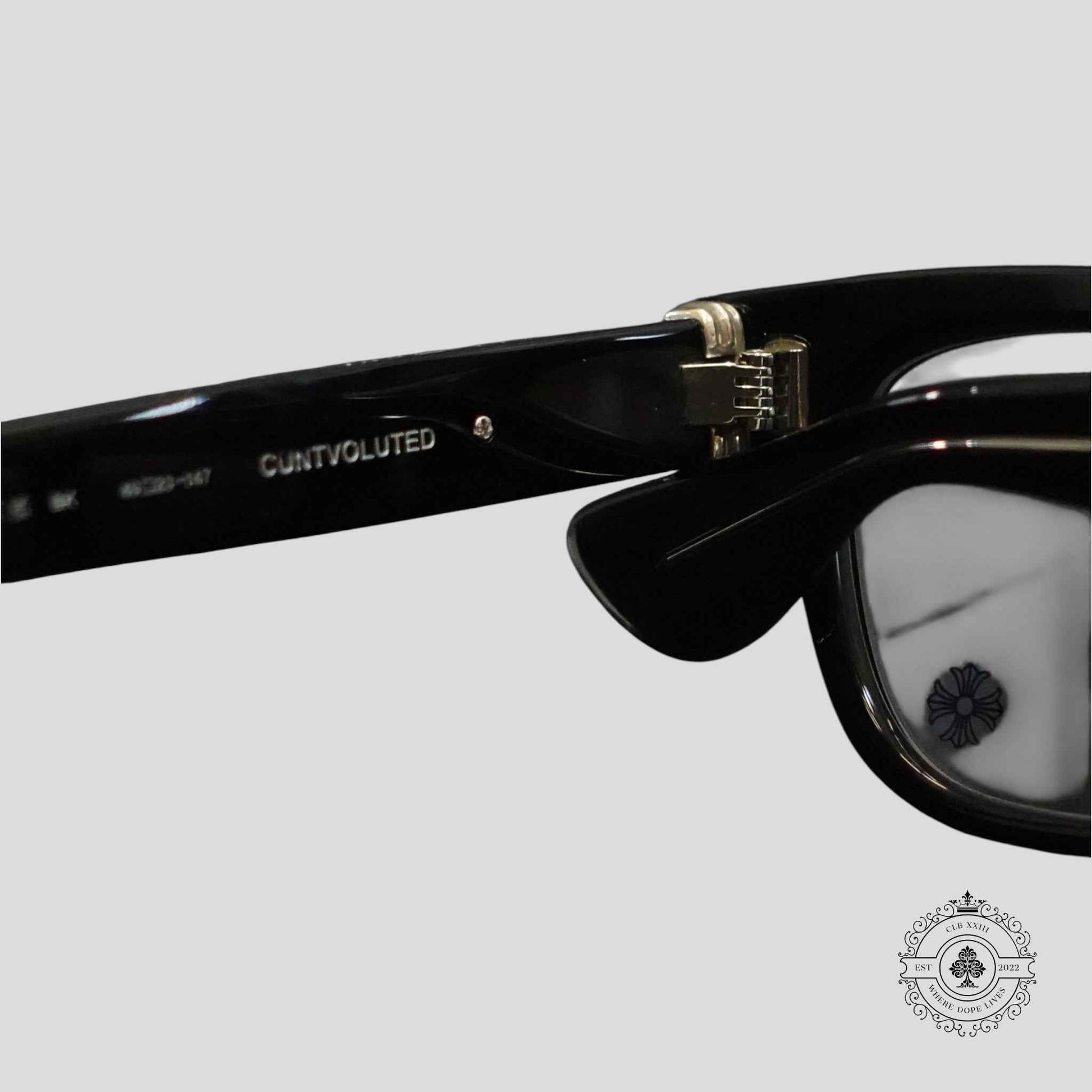 Chrome Hearts Diamond Embellished Cuntvoluted Glasses in Black/Silver