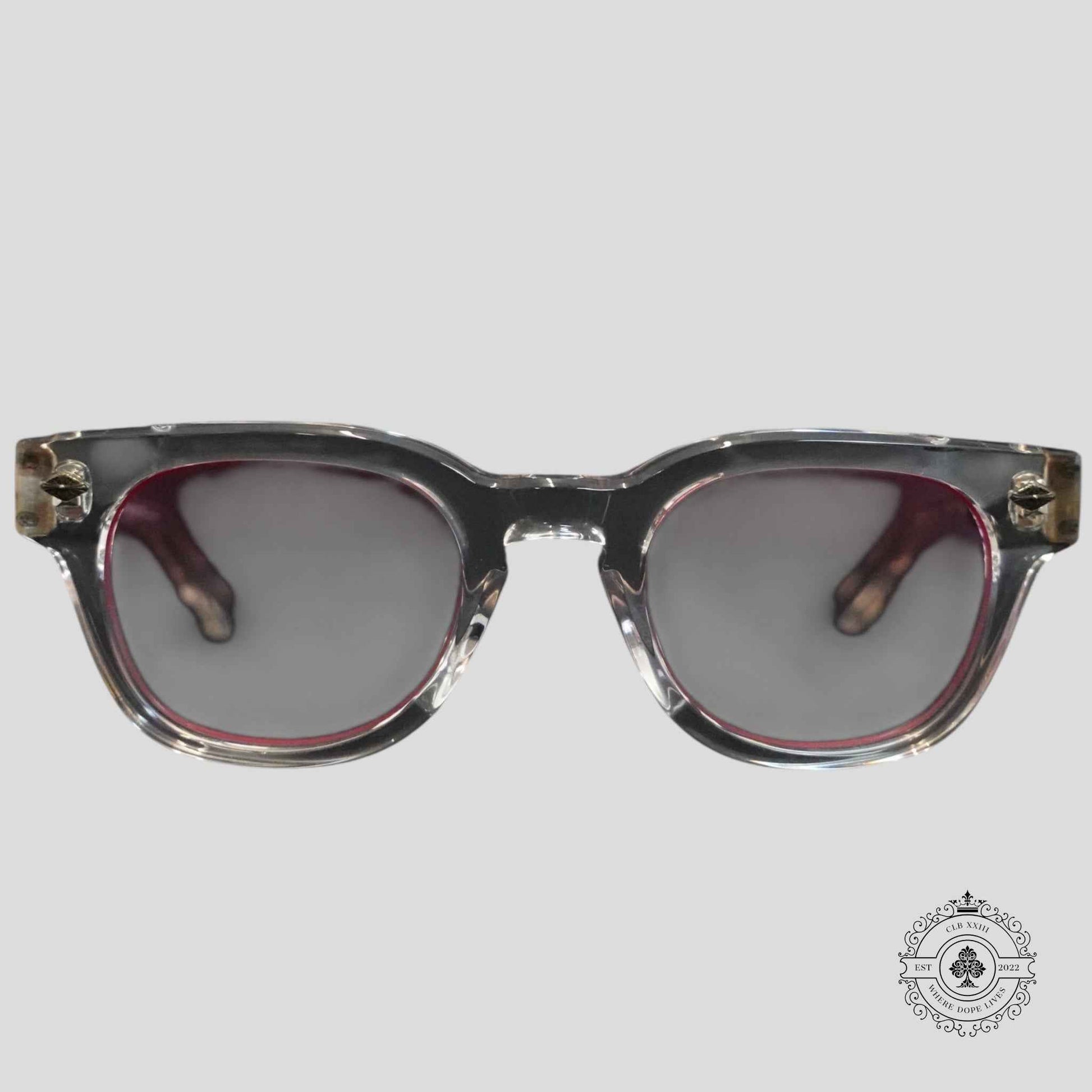 Chrome Hearts Jenna Tail Yea Glasses in Clear/Silver