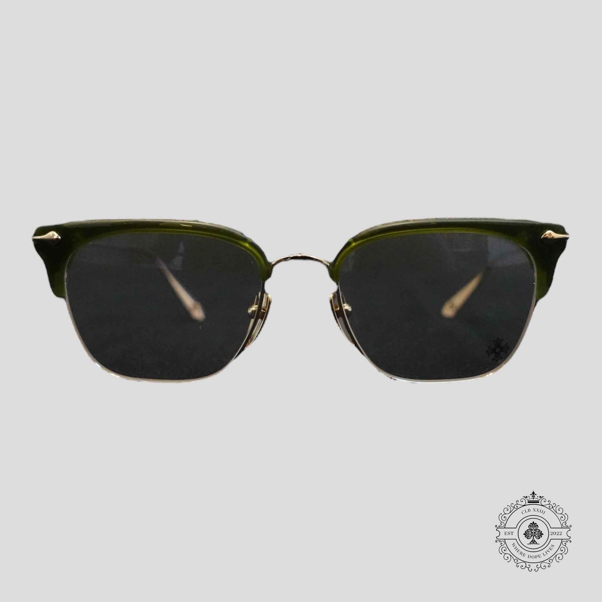 Chrome Hearts Sluntradiction Sunglasses in Green/Gold