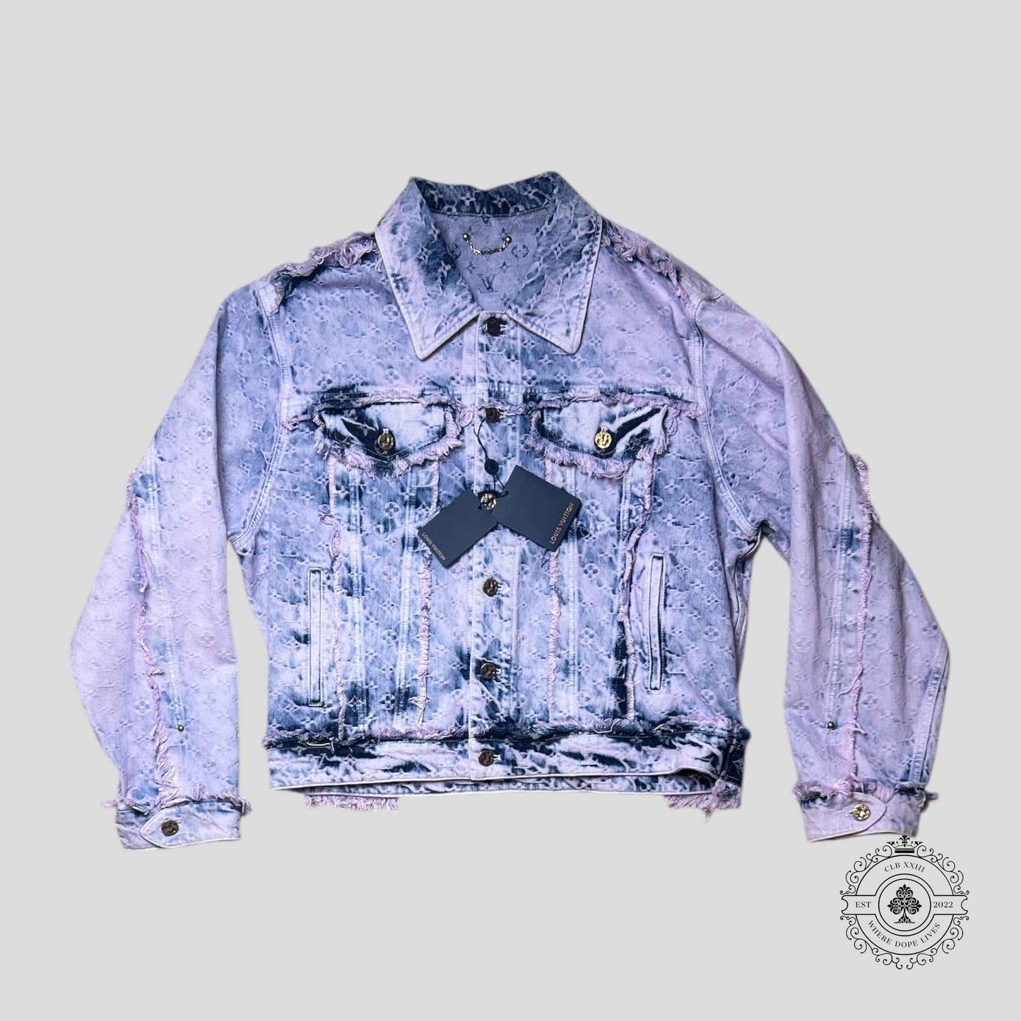 Louis Vuitton Fringed Monogram Boyhood Denim Jacket in Purple