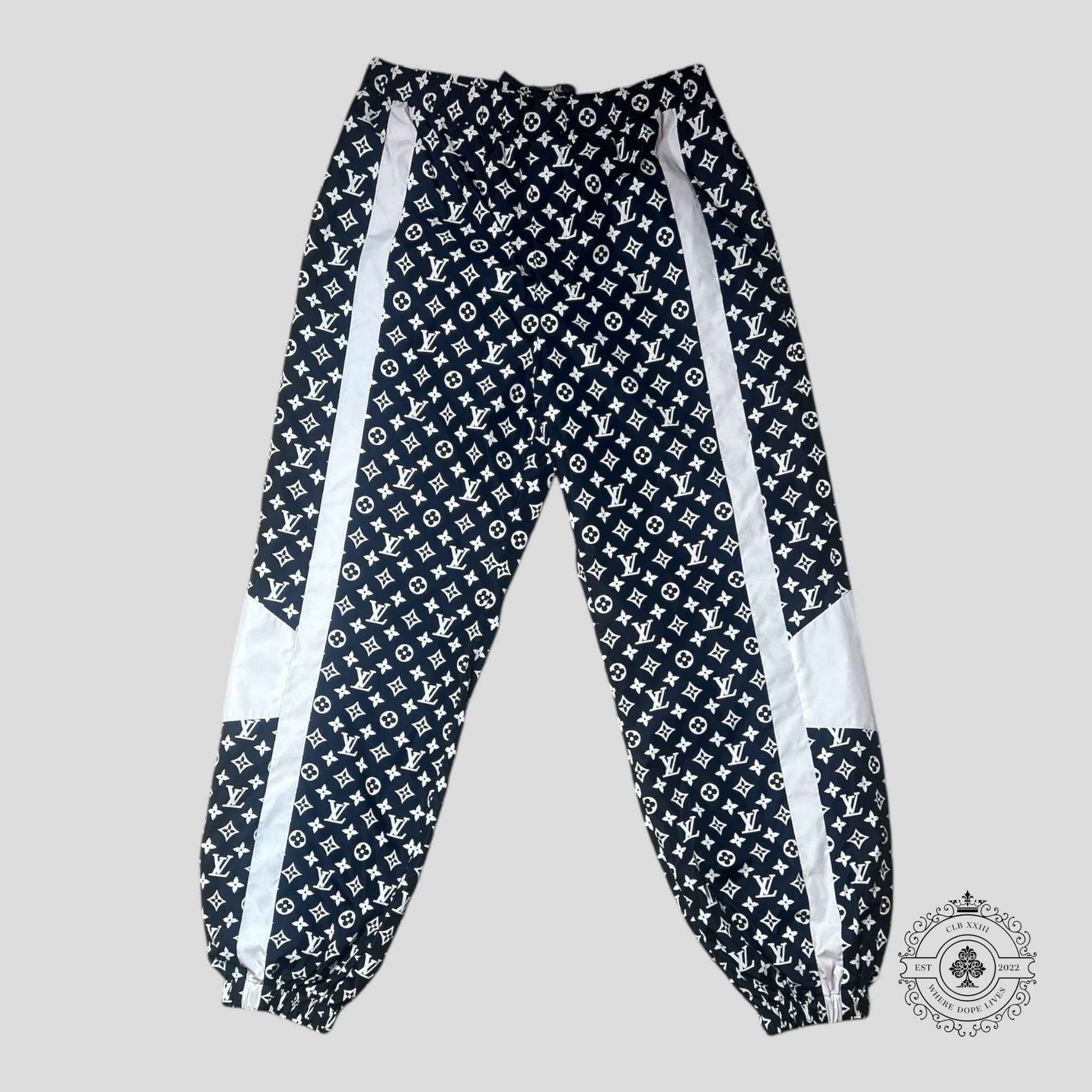 Louis Vuitton Monogram Printed Technical Trackpants in Black/White