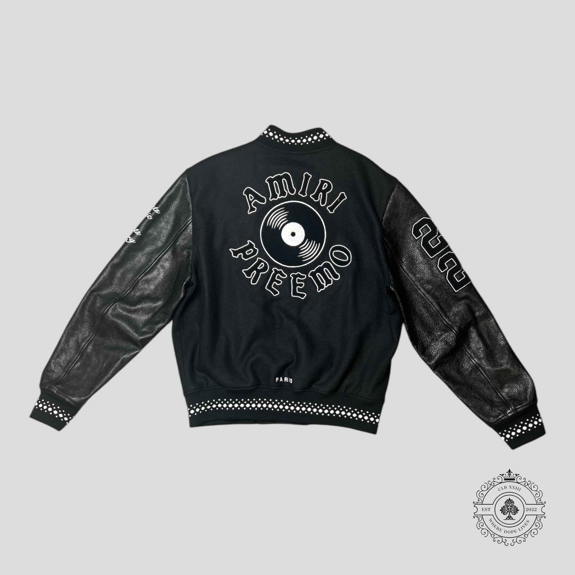 Amiri X DJ Premier Varsity Jacket in Black