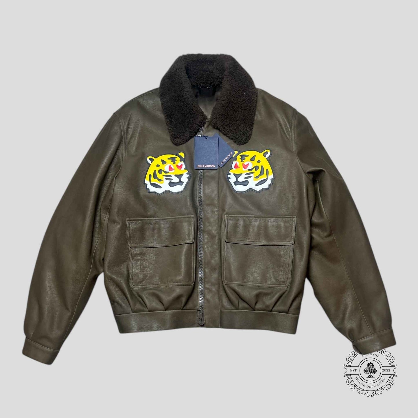 Louis Vuitton Tiger Patch Leather Blouson in Brown