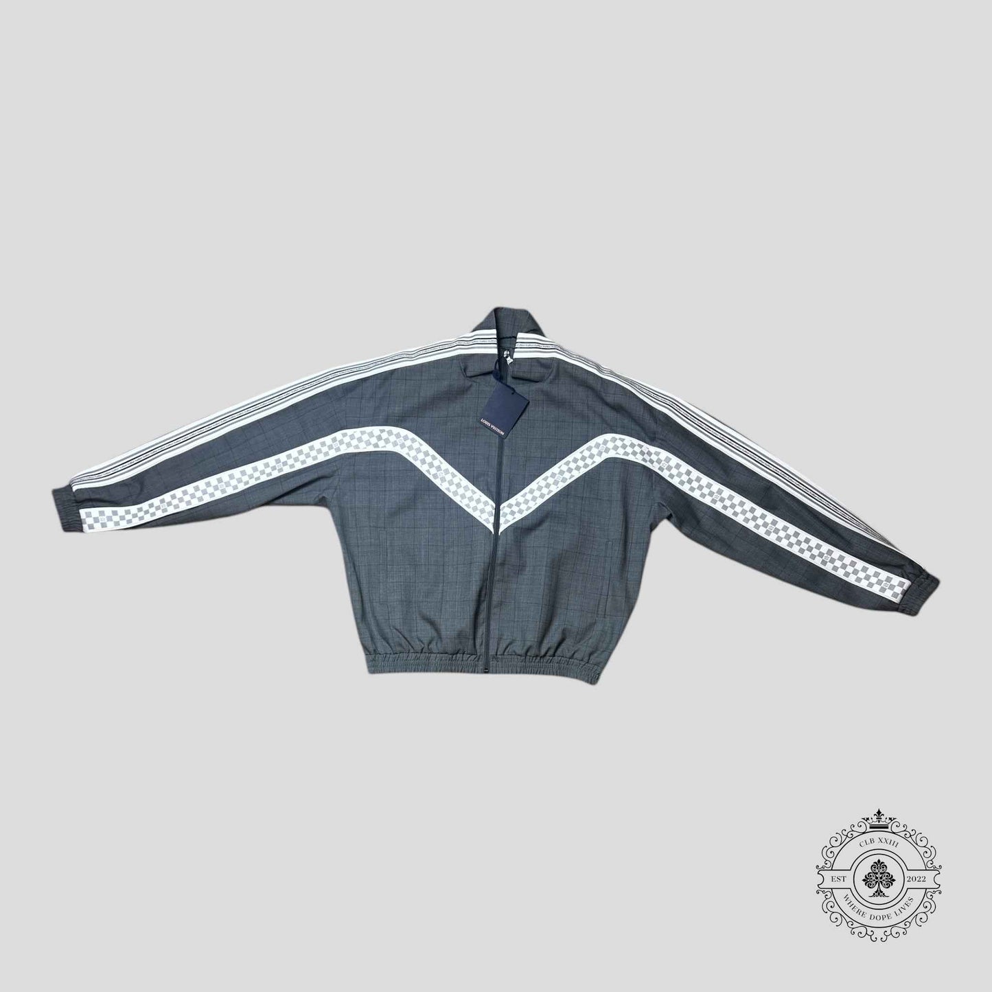 Louis Vuitton Tailored Tracksuit in Grey/White