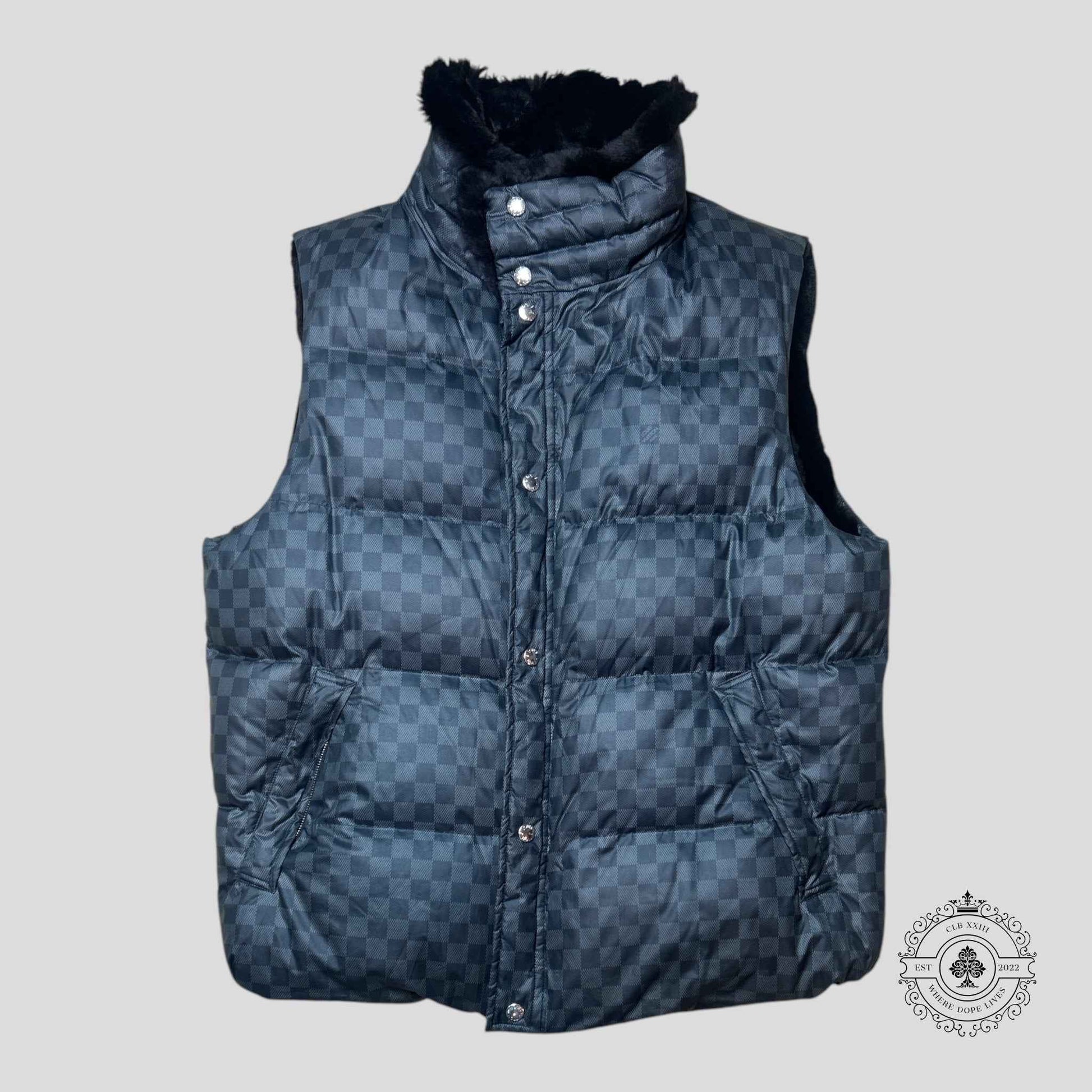 Louis Vuitton Rabbit Fur Reversible Damier Vest in Black