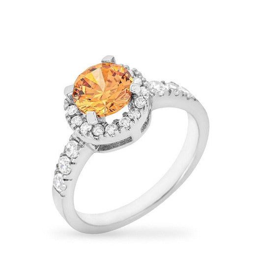 Royal Crest Filigree Cubic Zirconia Ring