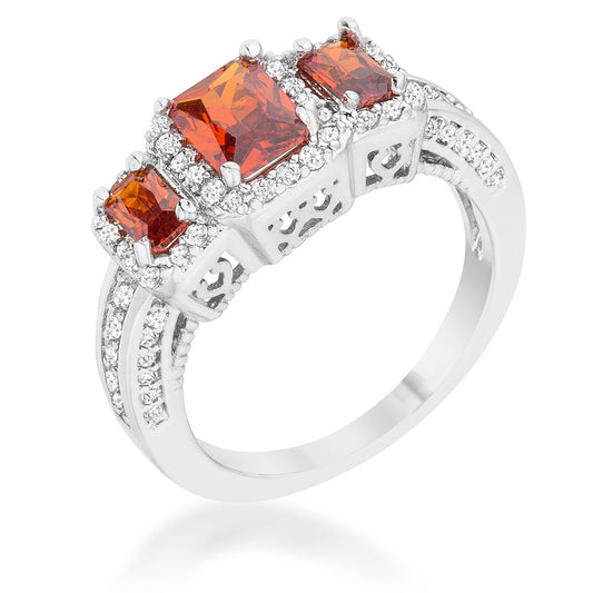 Rita 2.3ct Garnet CZ Classic Trio Ring