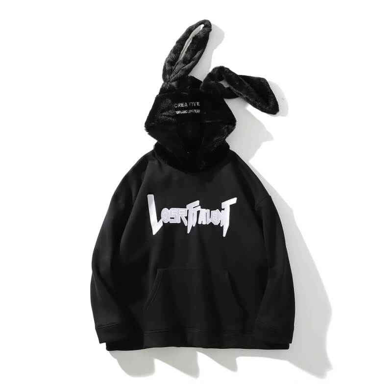 Rabbit Ears Hoodie Oversized streetwear Hoodies