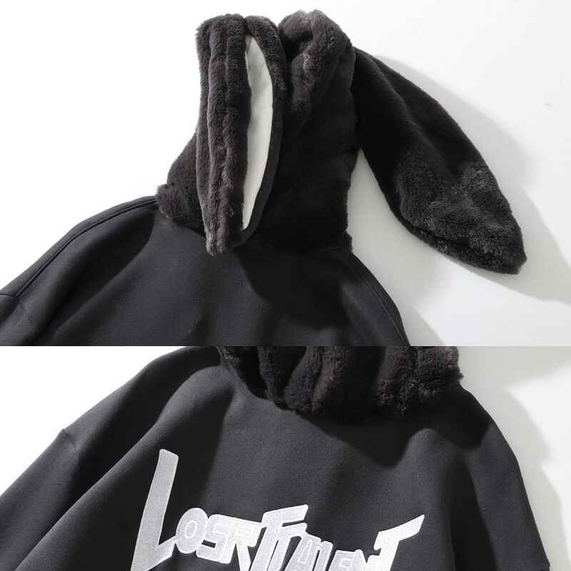 Rabbit Ears Hoodie Oversized streetwear Hoodies