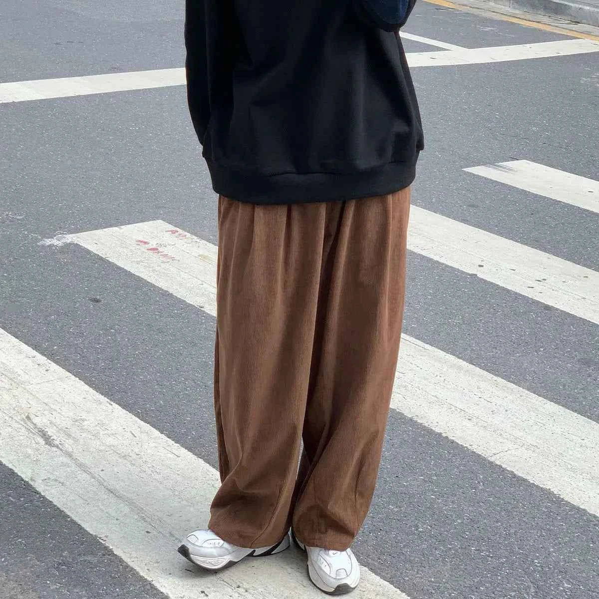 Streetwear Hip Hop Wide Leg Solid Color Pants