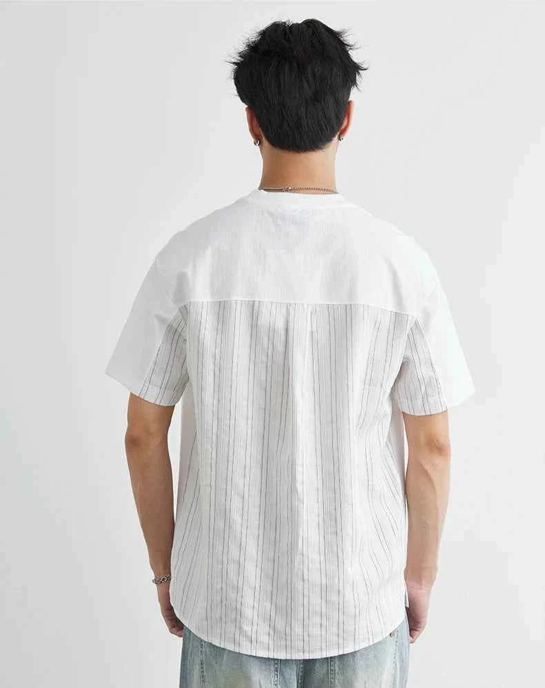 Korean Stylish Pocket Stitch Short Sleeve T-Shirt