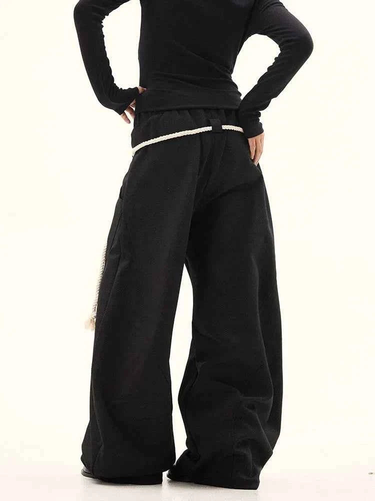 Effortless Cool Drawstring Wide Leg Sweatpants