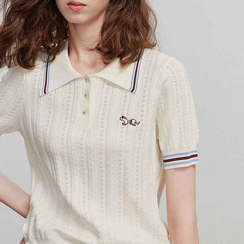 Stylish Knit Summer Short Sleeve T-shirt