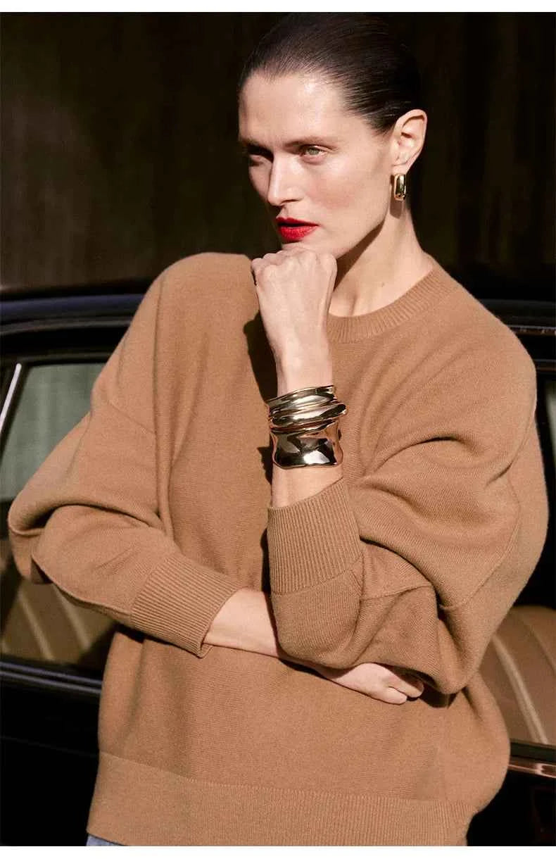 Ethereal Spring Style Reversible Crew Neck Sweater