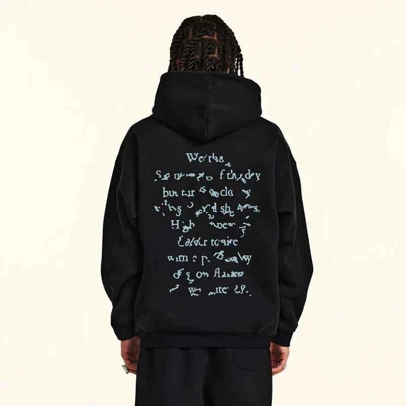 Retro Aesthetic Back Graphic Print Hoodie