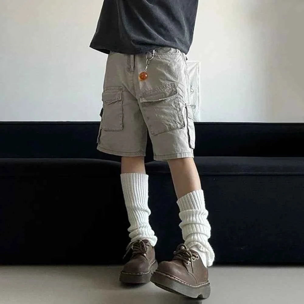 Solid Color Multi Pocket Work Short