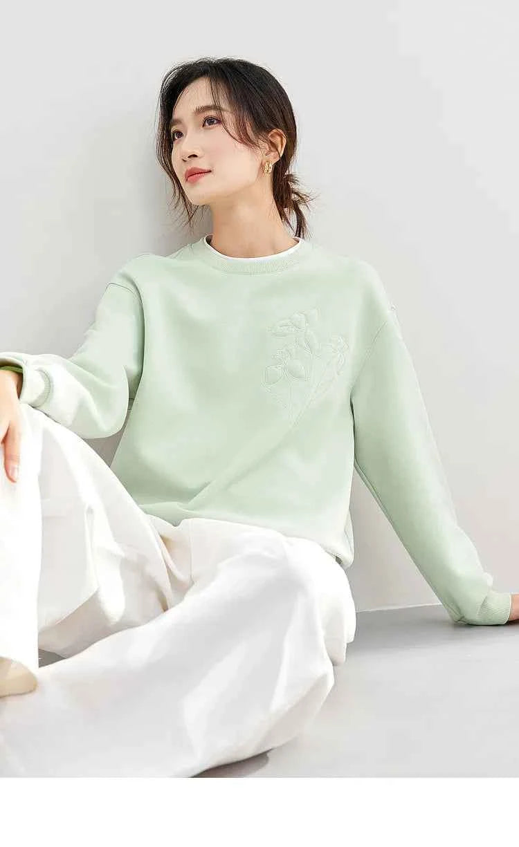 Autumn Embroidered Comfort Sweatshirt