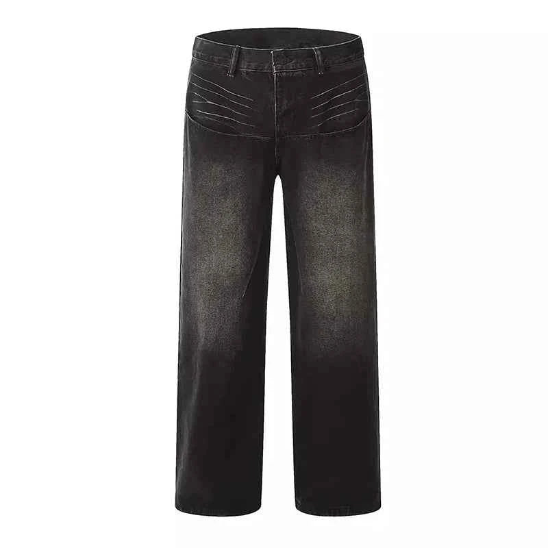 Retro Cool Whiskers Black Washed Jeans