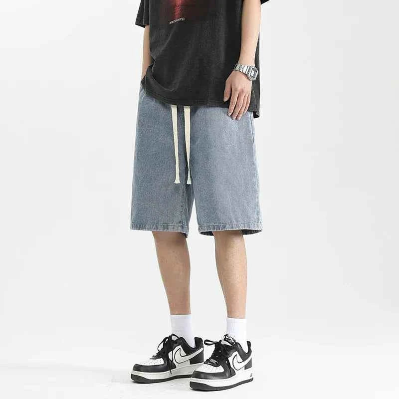 High Waist Loose Casual Washed Denim Short