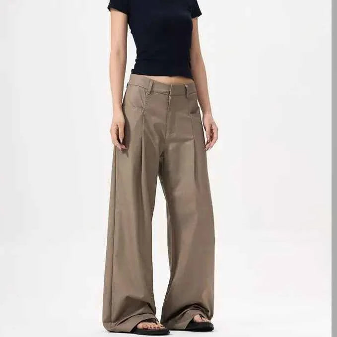Draped Pleated Western Loose Pants