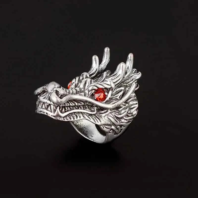 Handmade Large Red Eye Dragon Ring