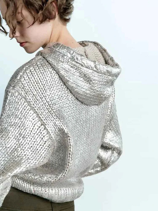 Metal Fragment Unique Round Neck SweatShirt