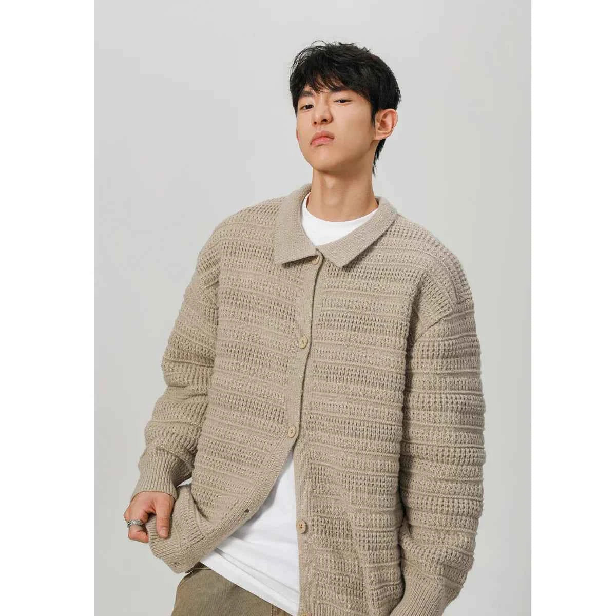 Fashionable Retro Loose Knitted Stripe Sweater