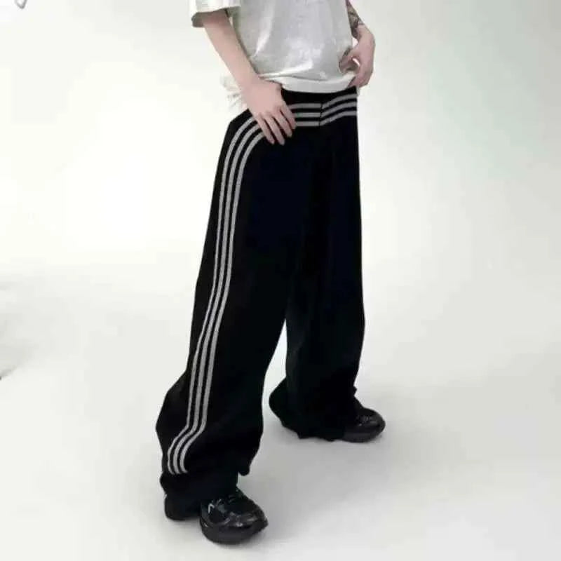 American Style Vintage Ribbon Spliced Loose Jeans