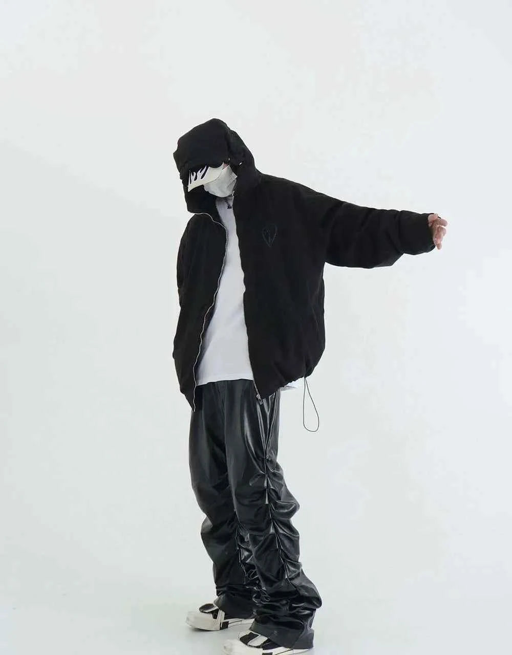 Breathable Stylish Pleated Leather Motorcycle Pants