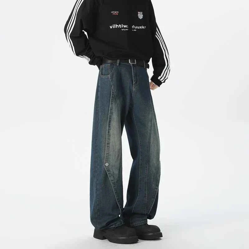 Y2K Autumn Patchwork Baggy Hip Hop Jeans