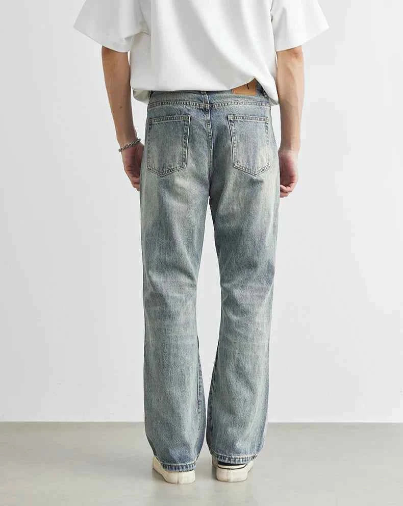 Men's Broken Copper Washed American Retro Jeans