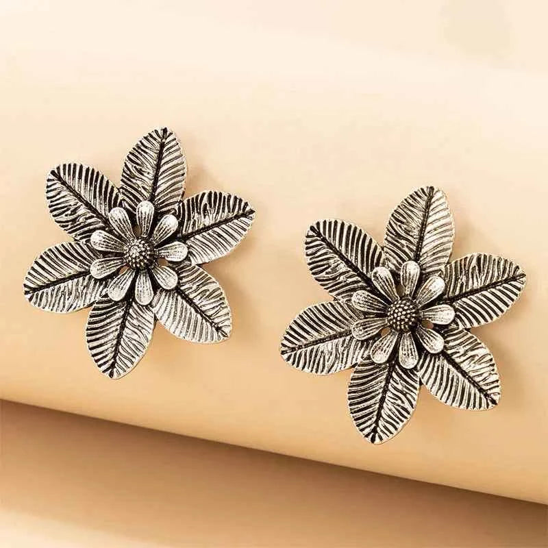 Exaggerated Ethnic Style Stud Earrings