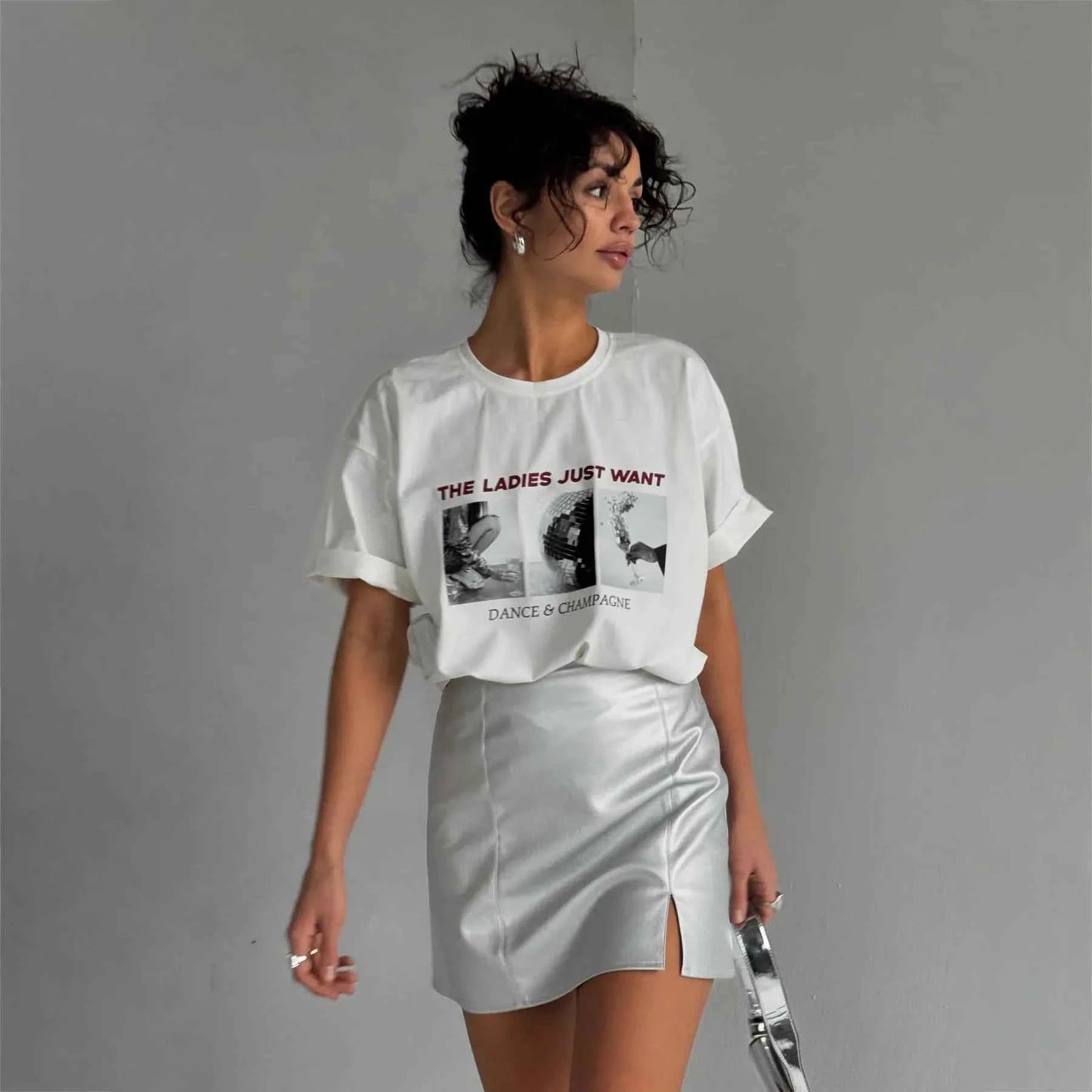 Soft Touch Letter Print Graphic T-Shirt