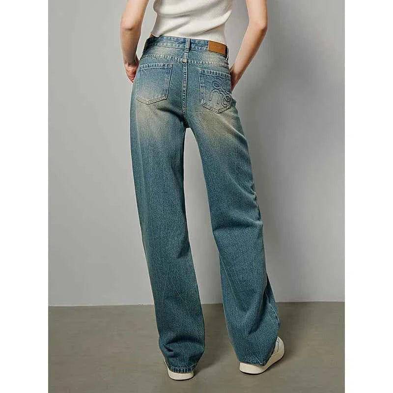 High Waist Loose Straight Denim Jeans