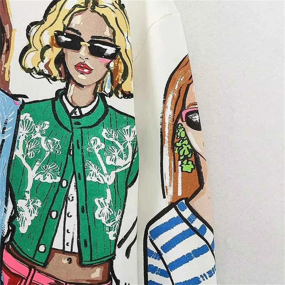 Versatile Casual Winter Girl Pattern Sweatshirt