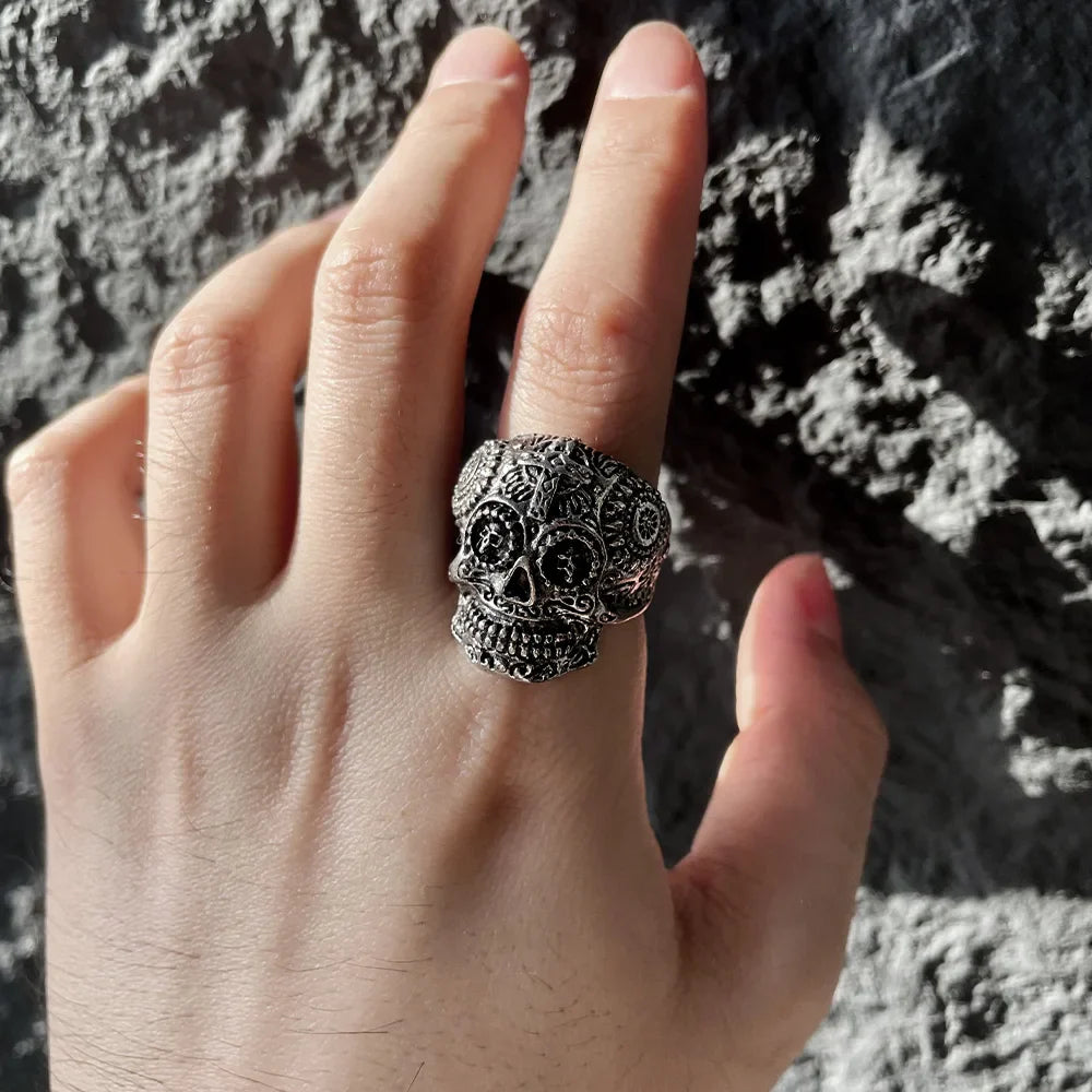 Steampunk Adjustable Open Cross Skull Ring - Luxuryurbanwear