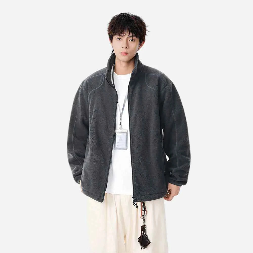 Y2K Lightweight Casual Fleece Zip-Up Jacket