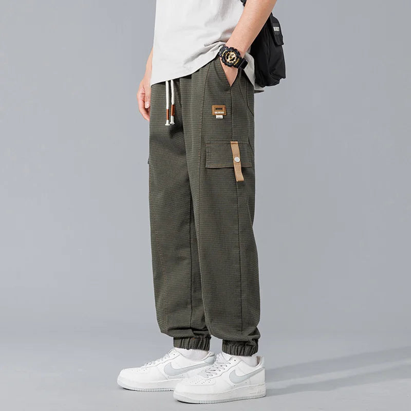 Elastic Cropped Pockets Safari Style Pants