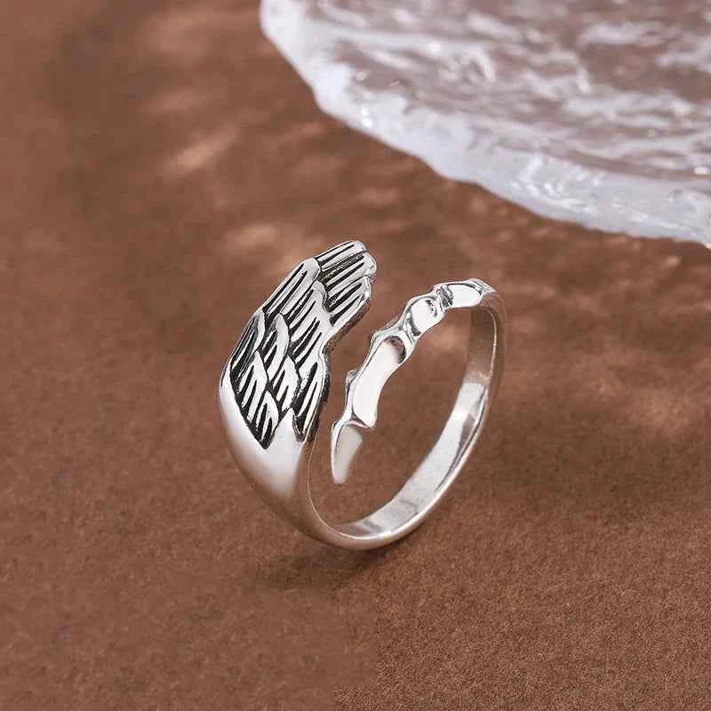 Asymmetric Eagle Wing Punk Ring