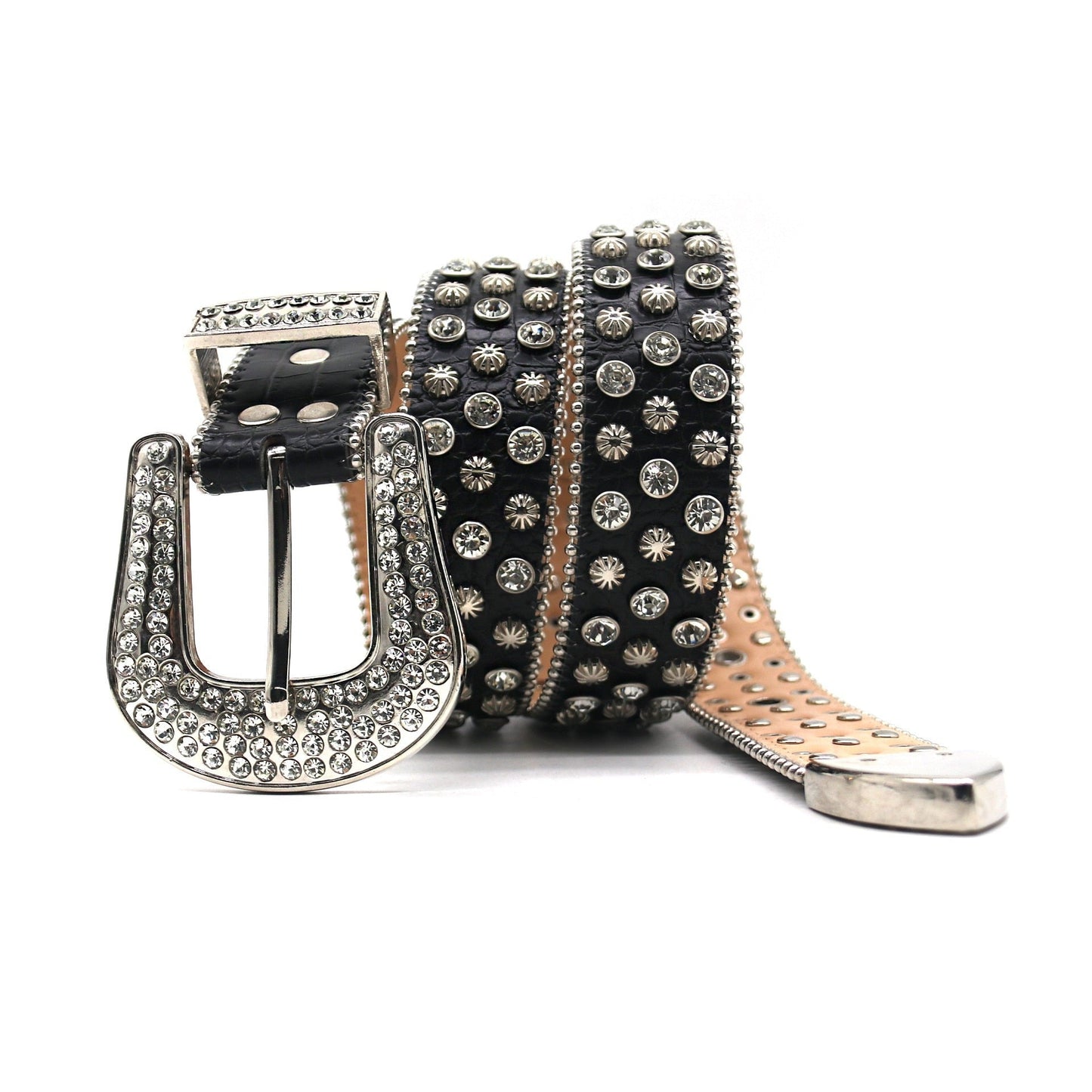 Midnight Spark Black Rhinestone Belt - Y2K Streetwear Accessory | LuxuryUrbanwear - Luxuryurbanwear