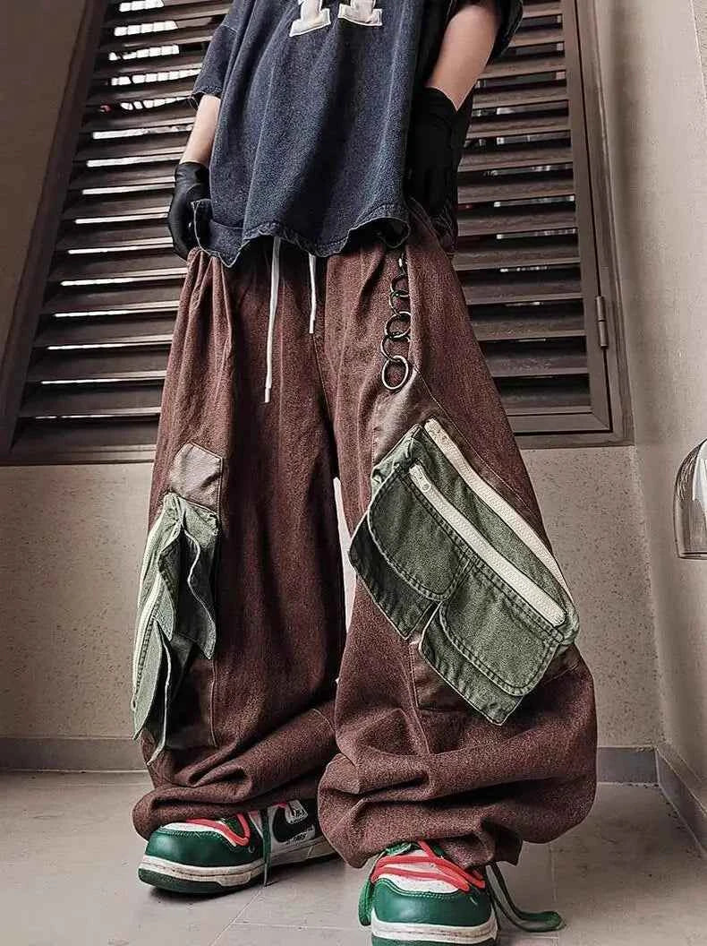 Streetwear Personalized Cargo Wide Leg Jeans
