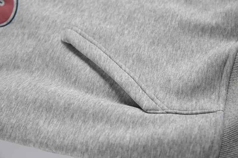 Heavyweight Letter Print Fleece Sporty Hoodie