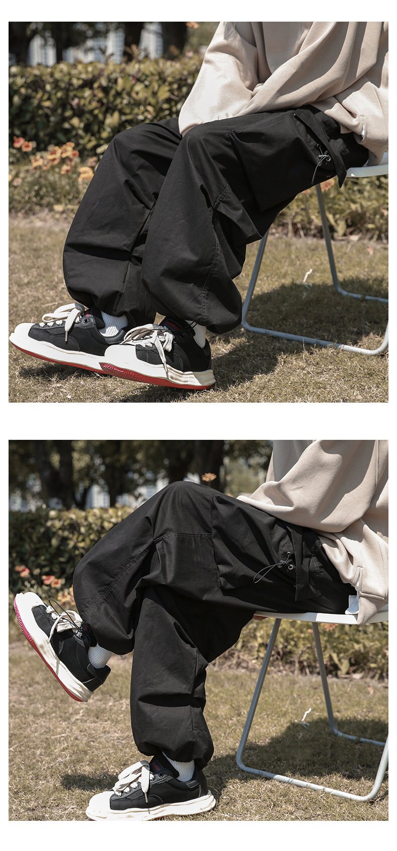 Straight Elastic Ankle Style Baggy Pants