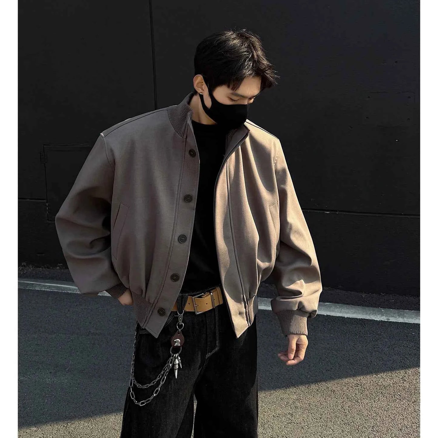 Cool Trendy Oversized Stand Up Collar Jacket
