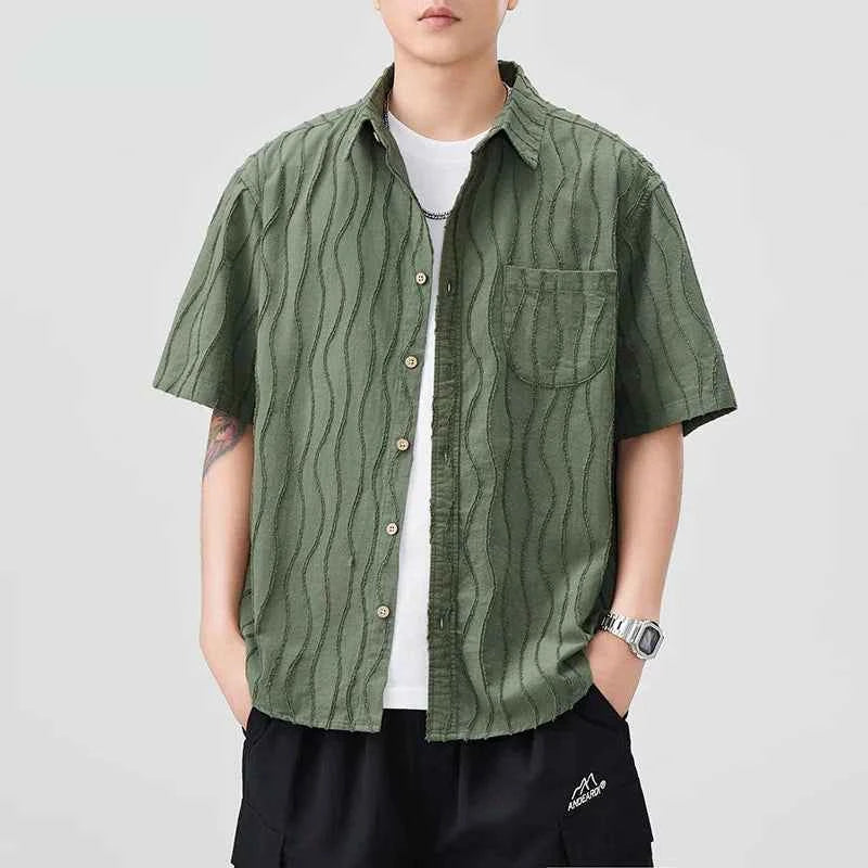 Casual Comfortable Solid Summer Button-Up Shirt