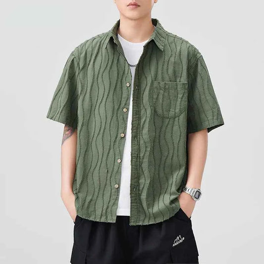 Casual Comfortable Solid Summer Button-Up Shirt