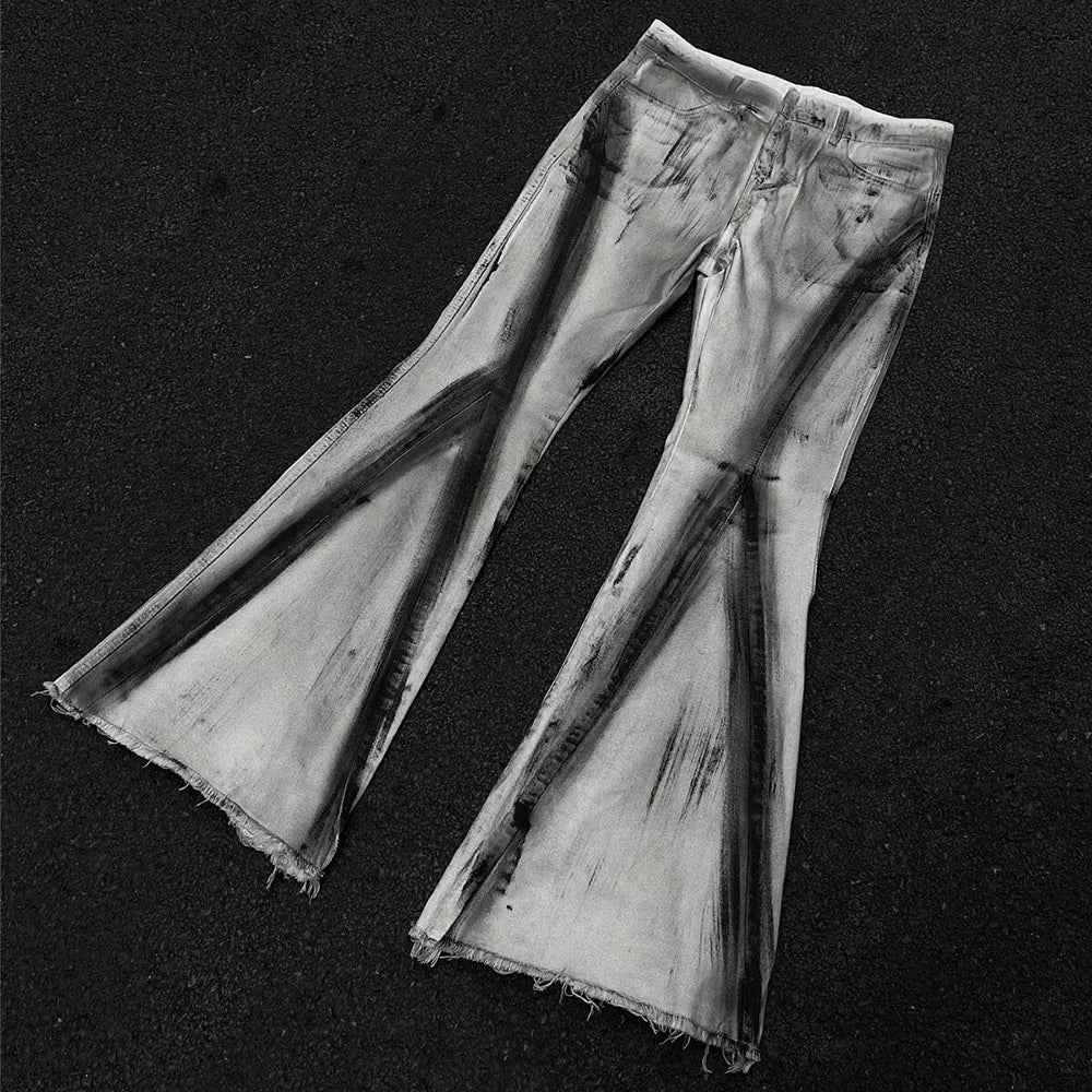 Colorful Gradient Flared Denim Jeans