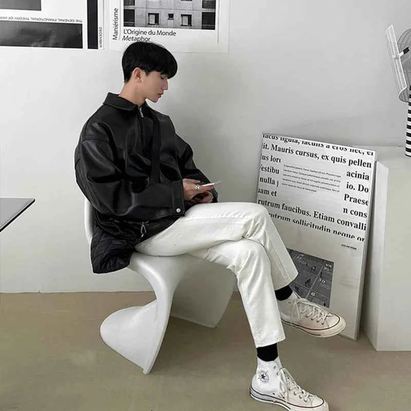 Classic High Quality Textured PU Leather Jacket