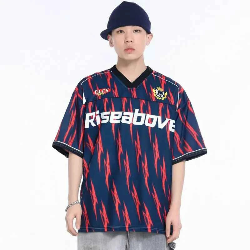 Breathable Y2K Oversized Graphic Printed Racing T-Shirt