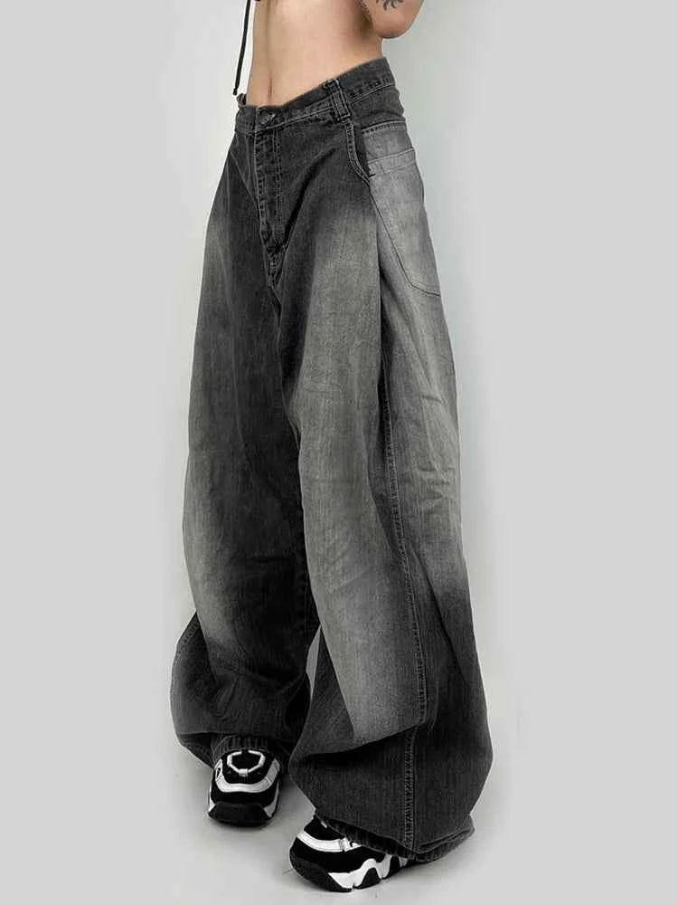 Women High Waist Wide Leg Denim Jeans